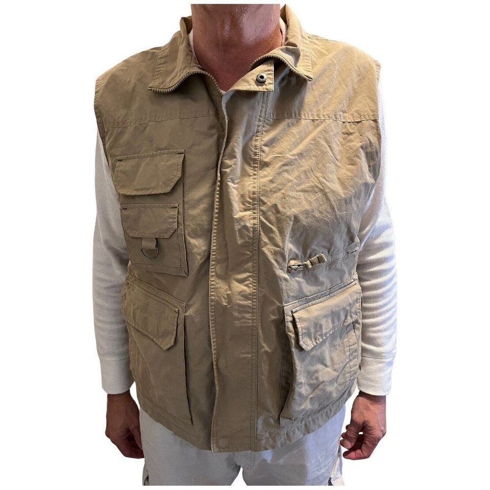 Field and Stream Fly Fishing Vest Mens Size XLARGE Beige Boeing Insignia
